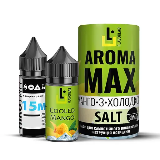 Набор компонентов для самозамеса солевой заправки заправки для вейпа Flavorlab Aroma MAX 30 мл Манго с холодком, 0-50 мг (15367)