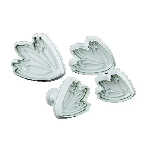 Плунжер кондитерский для печенья и мастики Тюльпаны (набор из 4 штук), Kitchen Master Белый 87383 - фото 1