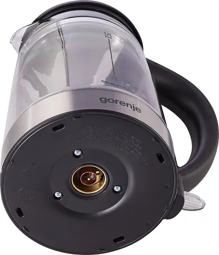 Gorenje Электрочайник 1.7л, 2,200 Вт, strix контроль, стекло, черный - фото 5