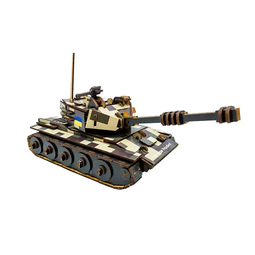 Деревянный 3D конструктор Танк PuzzleOk 162-0074 162 детали - фото 2