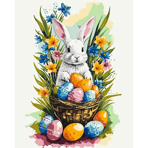 Картина по номерам "Кролик и писанки" Art Craft 11718-AC 40х50 см - фото 1