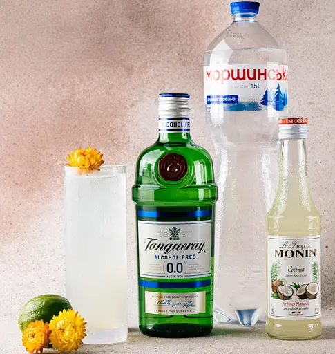 Коктейль безалкогольный Кокосовый Джин Физ (набор ингредиентов) х14 порций на основе джина Tanqueray Alcohol Free - фото 3