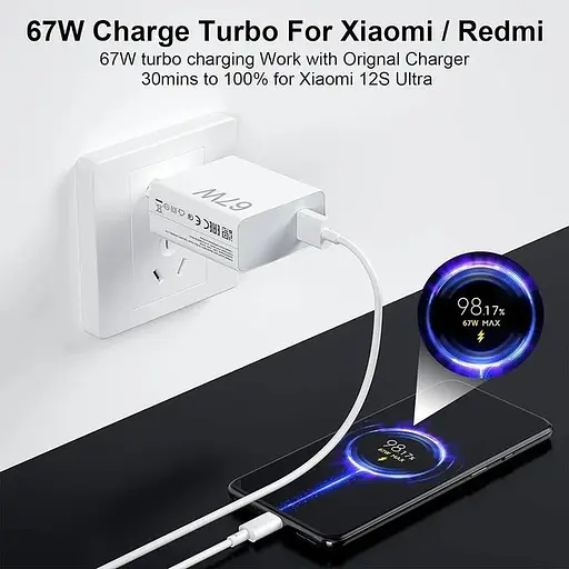 Зарядний пристрій Xiaomi 67W HyperCharge (Type-A) (BHR07SKEU) - фото 3