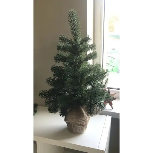 Елка Hvoya Premium литая в мешковине 50 см зеленая - фото 3