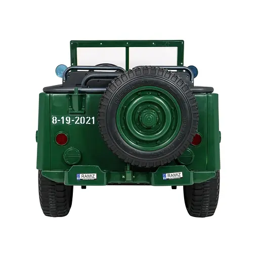 Електроавтомобіль військовий Ramiz Retro MP3 LED 12 В, зелений (PA.JH-101.ZIE) - фото 16