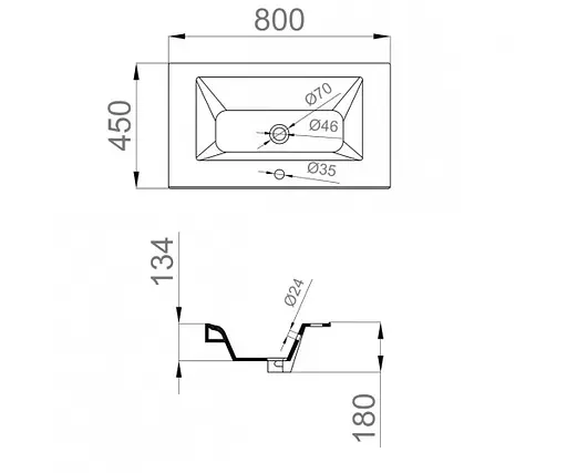 Умивальник Sanwerk "Etna" 80 (UV0000138), Білий - фото 3