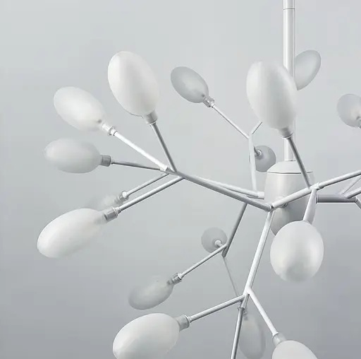 Стельова люстра в білому кольорі з пелюстками | Арт. H 908/27 WT | Line F - фото 7