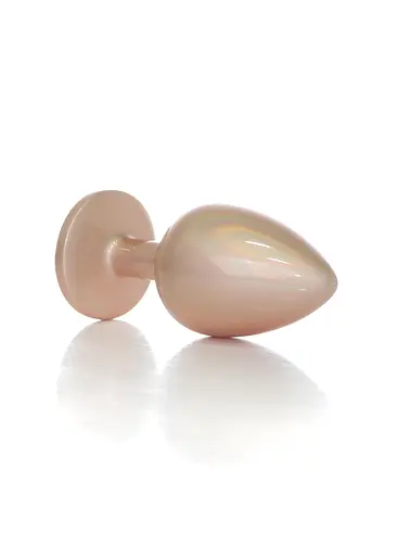 Анальна пробка Jewellery Pearl Gold Plug Clear L 9 см (золотий) - фото 5