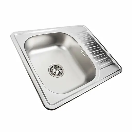 Кухонна мийка з нержавіючої сталі Platinum 5848 декор (0,6/170 мм), R, Decor - фото 4