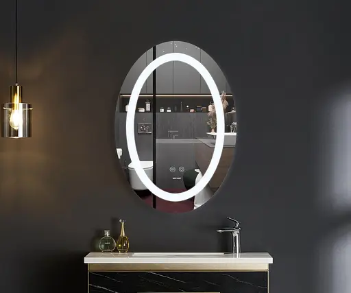 Дзеркало Mixxus Plain MV03-50x70 (LED Touch, антизапотівання, димер, регулювання яскравості) MI6664 - фото 4