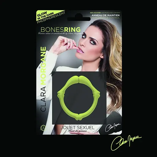 Эрекционное кольцо Clara Morgane Bones Ring Phosphorescent 2.8 см (зеленый) - фото 4