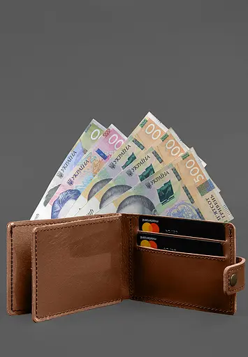 Кожаная обложка-портмоне для удостоверения участника боевых действий (УБД картонный документ) Светло-коричневая - фото 5