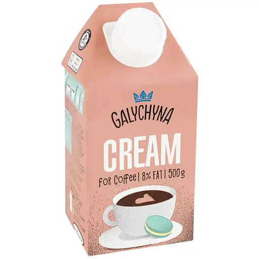 Вершки Галичина До кави 8% 500 г