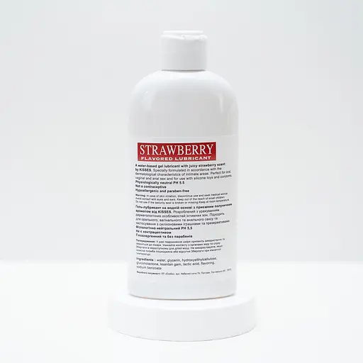 Густий універсальний лубрикант Kisses на водній основі з полуничним ароматом 200 мл гіпоалергенний - фото 2