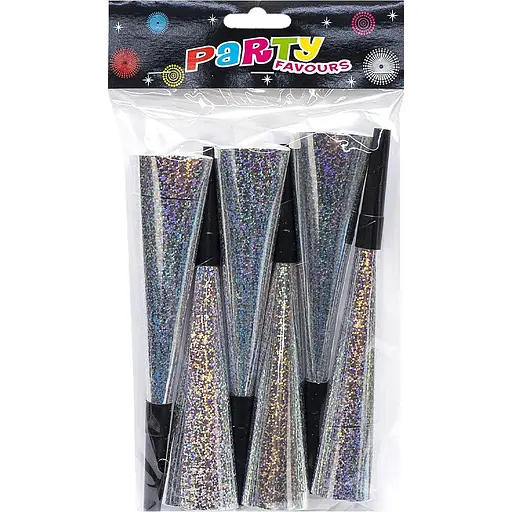 Набор трубочка-свисток фольгированная, 20 см, 6 шт., 1698-4