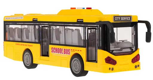 Детский автобус Ramiz 1:16 со светом и звуком желтый - фото 2