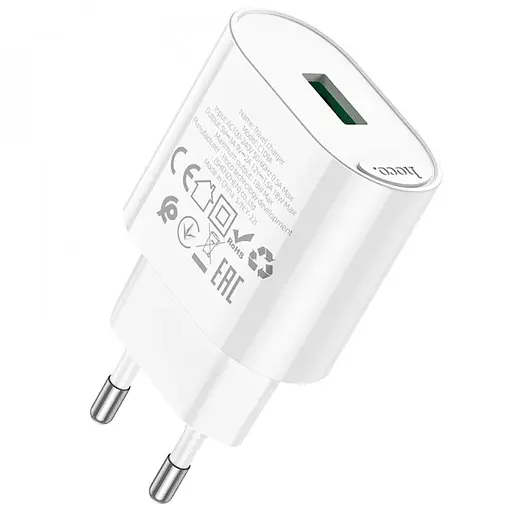 МЗП Hoco C109A Fighter QC3.0 18W (1USB-A) White - фото 2