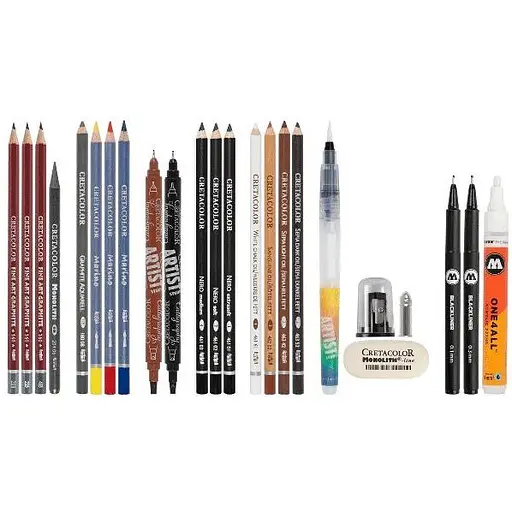 Набір художніх матеріалів Cretacolor URBAN SKETCHING 24 шт металева коробка - фото 3