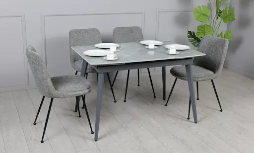 Стол Люкс серый глянец 1200/1800х800х760 серые ноги - фото 6