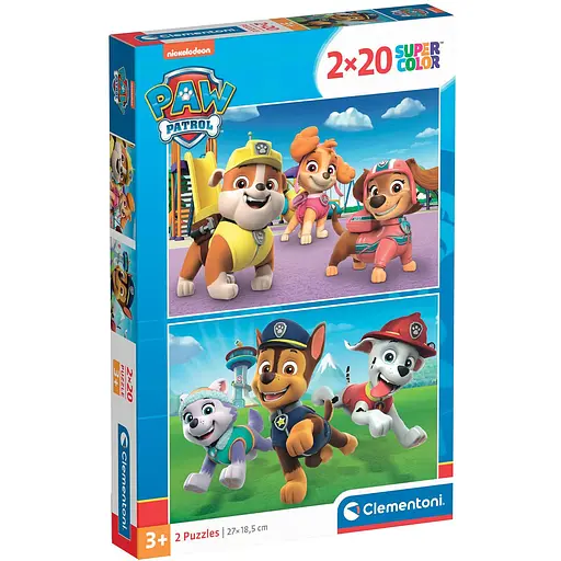 Пазл 2 в 1 Clementoni Paw Patrol. New: 2 шт. по 20 элементов (24800) - фото 1
