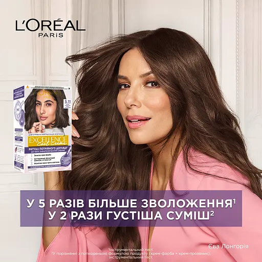 Уценка. Стойкая крем-краска для волос L'Oreal Paris Excellence Cool Creme тон 5.11 ультра пепельный светло-каштановый 192 мл (A169500) - фото 5