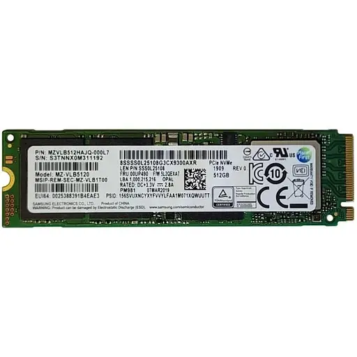 Накопичувач SSD Samsung M.2 2280 512GB (MZ-VLB5120) Б/В - фото 1