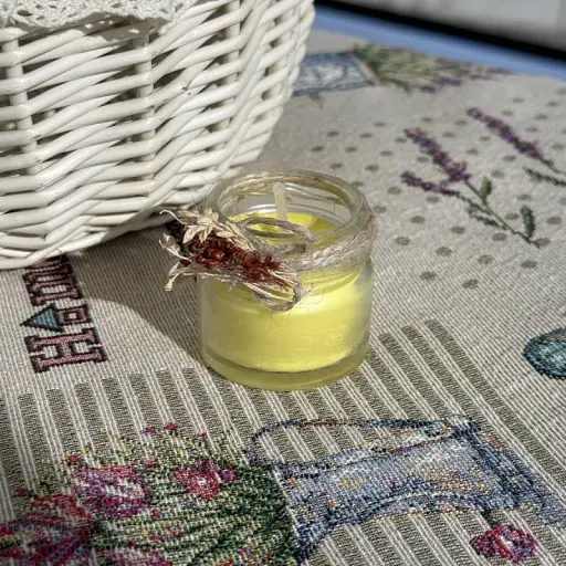 Пасхальная свеча желтая в баночке маленькая MIS LT - фото 3