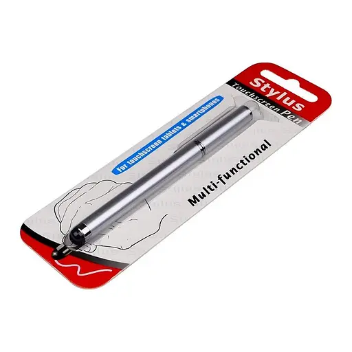 Стилус ємнісний, з кульковою ручкою, металевий, сріблястий. - фото 3