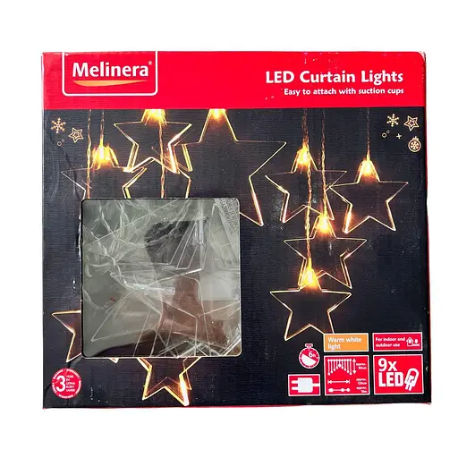 Led Штора гірлянда зірки 9 шт Melinera curtains - фото 2