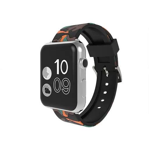 Ремінець Creasted для годинника Apple Watch 38 мм 40 мм силіконовий з пряжкою, Camouflage with orange - фото 2