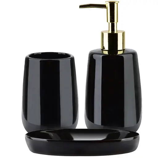 Набор аксессуаров для ванной комнаты Rea black HOM-01107, Черный матовый - фото 1