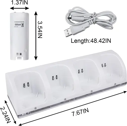 Аккумуляторная батарея для пульта дистанционного управления Wii TechKen 4 Pack, 4 батареи емкостью 2800 мАч - фото 4