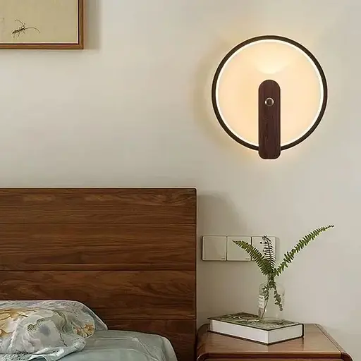 Бра в черном корпусе со светодиодным кольцом Ø 23,5 см Line F Арт. W788/2 BK - фото 1