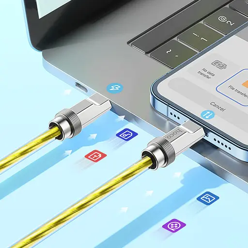 Дата кабель Hoco U113 Solid 20W Type-C to Lightning (1m) Gold - фото 4