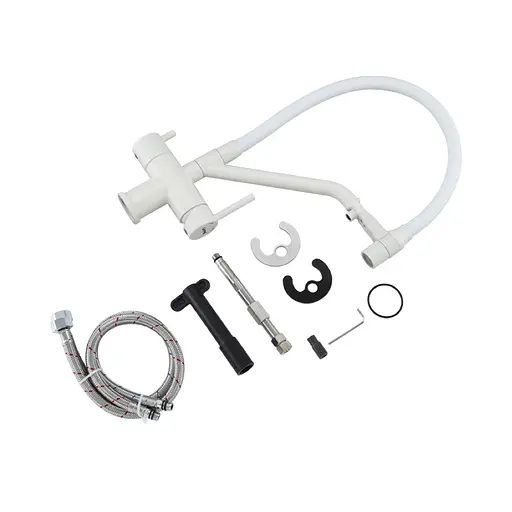 Смеситель для кухни на две воды Gappo G4398-88 Белый - фото 7