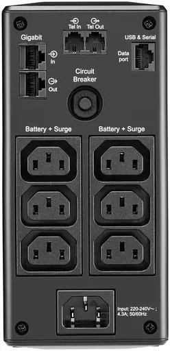 Источник бесперебойного питания APC 900 ВА / 540 Вт / 9 А*ч (BR900MI) - фото 3