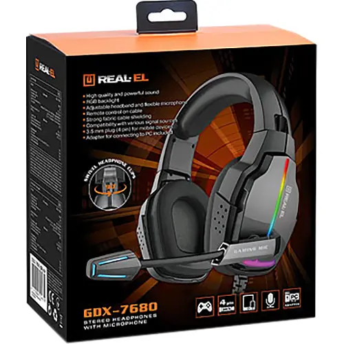 Ігрова гарнітура Real-EL GDX-7680 Black (EL124100046) - фото 5