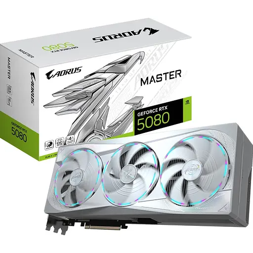 Відеокарта AORUS GeForce RTX 5080 MASTER ICE 16GB (GV-N5080AORUSM ICE-16GD) EU [127181]