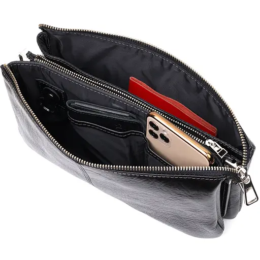 Кожаная женская сумка Grande Pelle 26х15.5х3 см sum0023601 - фото 5