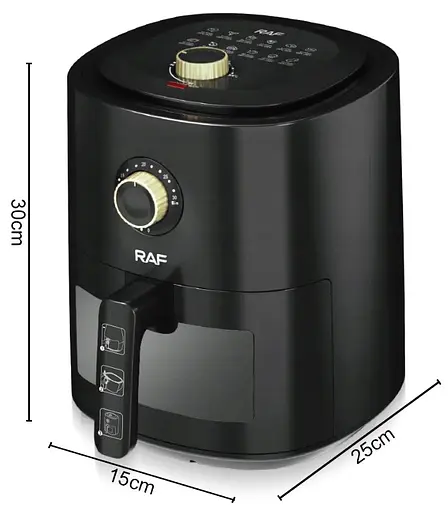 Аеро - фритюрниця без олії RAF R.5332B 1500 Вт 6 л з регулюванням температури Біла - фото 5