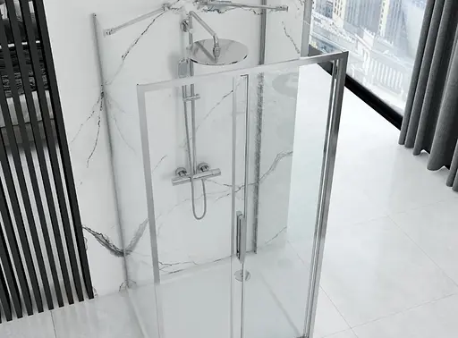 Душевая кабина Rea Rapid Slide 100x90 chrome пристенная REA-KPL-09101, Универсальная, прозрачная, хром - фото 2