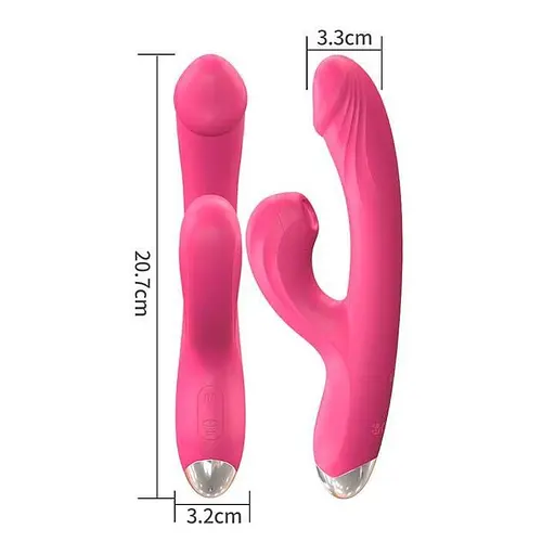 Вибратор с 20 режимами стимуляции клитора и точки G USB 21,3 см Зеленый - фото 2