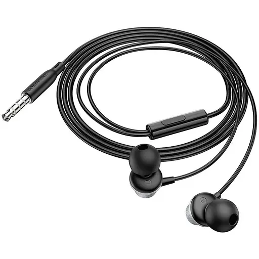 Наушники проводные вакуумные Borofone BM78 с микрофоном Jack 3.5 серые