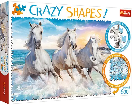 Набір Пазли - (600 елм.) "Шалені пазли" - "Три білих коника" - фото 1