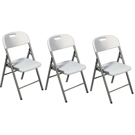 Крісла садові розкладні SpringFun 3шт набір садові стільці для відпочинку 120 кг Білий - фото 1