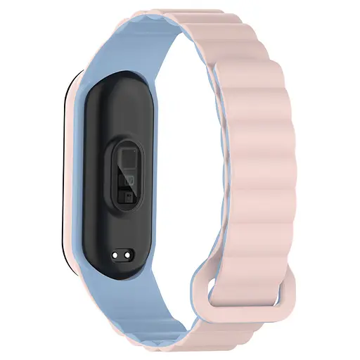 Ремешок Dual-color Magnetic для Xiaomi Mi Band 9/8/10 Light Pink / Lilac Blue - фото 2
