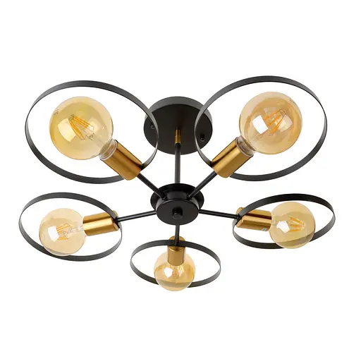 Люстра Brille лофт стельова в спальню Е27 60W BK (BL-789S/5)