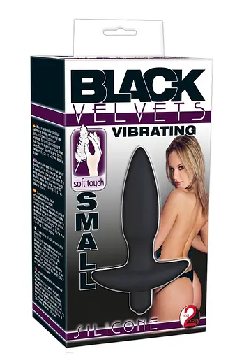 Анальна пробка з вібрацією Black Velvet S 13 см (чорний) - фото 6