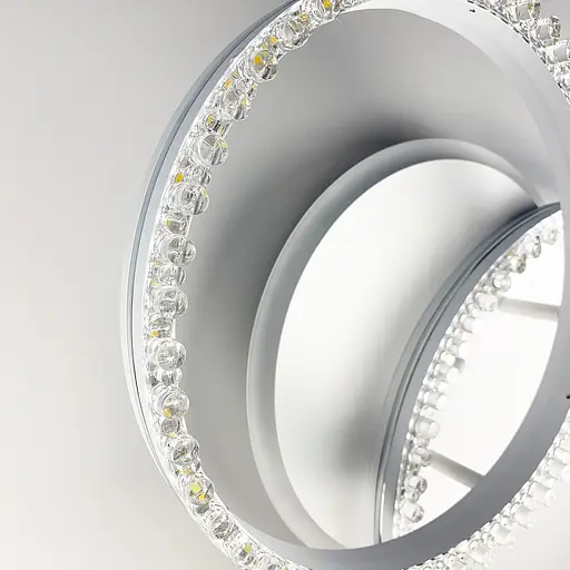 LED люстра на 2 кільця білого кольору з фурнітурою хром Line.F А 55061/2В RGB WH - фото 2