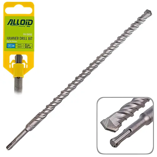 Бур по бетону Alloid Building Tools SDS-plus S4 10x450мм (FH-10450) - фото 1
